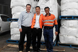 Take a photo with Australia customer after setting up the mechanical briquette plant in their facility