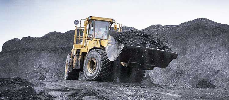 coal dust is loading by a loader